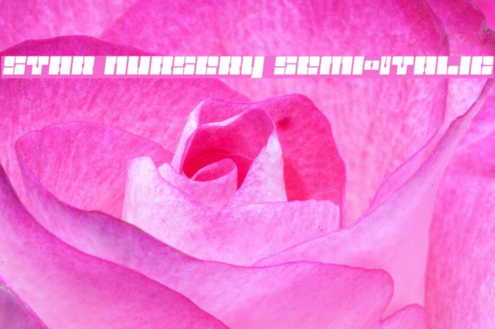 Star Nursery Semi-Italic Example 3
