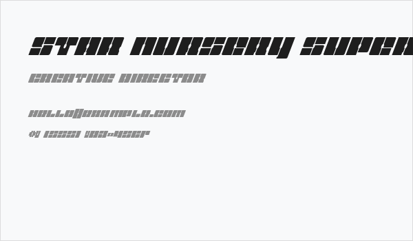 Star Nursery Super-Italic Business Card