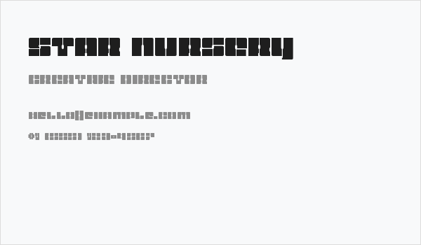 Star Nursery Business Card