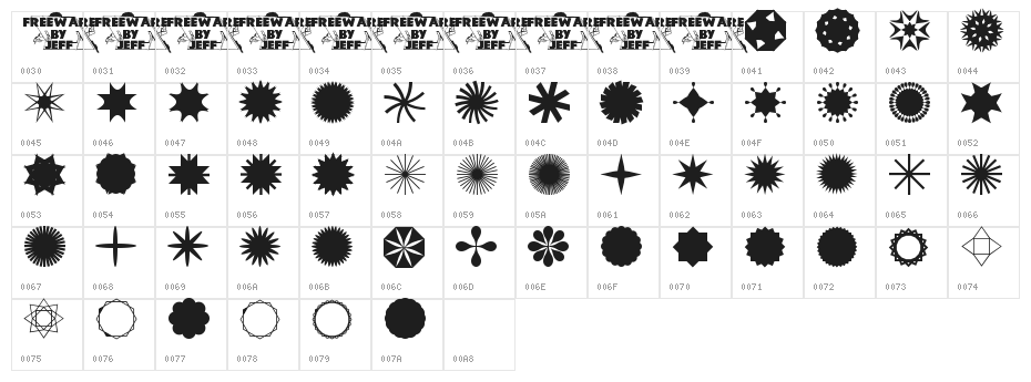 Star Time JL Character Map