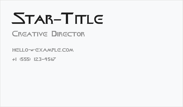 Star-Title Business Card