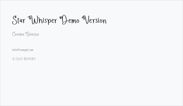 Star Whisper Demo Version Business Card