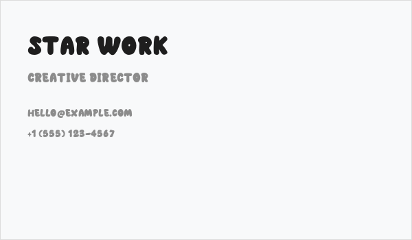 Star Work Business Card