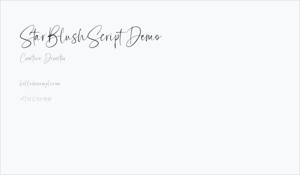 StarBlushScript Demo Business Card
