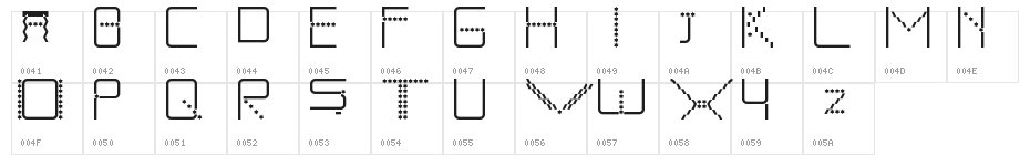 StarFont Capitals Regular Character Map