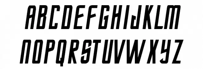 StarTrek Enterprise-Italic フォント 小文字