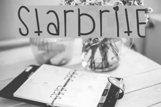 Starbrite Font examples