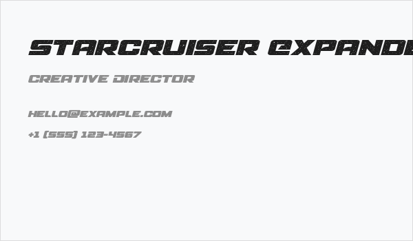Starcruiser Expanded Italic Business Card