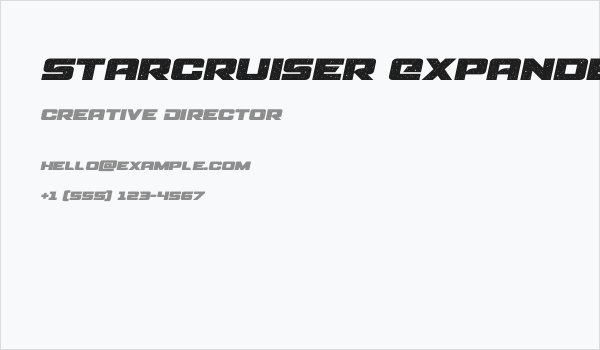 Starcruiser Expanded Semi-Italic Business Card