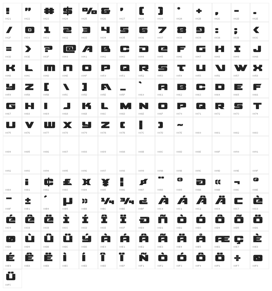 Starcruiser Expanded Character Map
