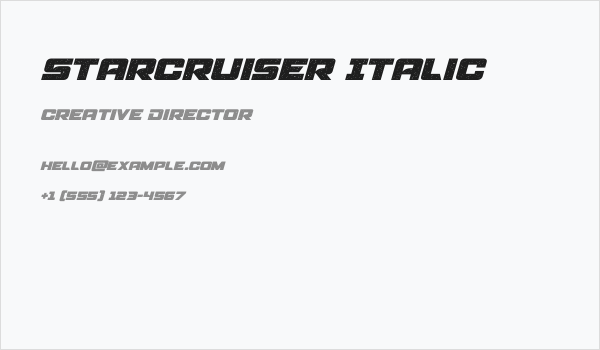 Starcruiser Italic Business Card