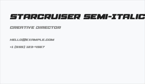Starcruiser Semi-Italic Business Card