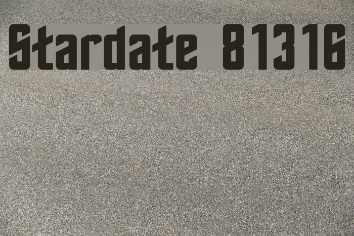 Stardate 81316 Font examples