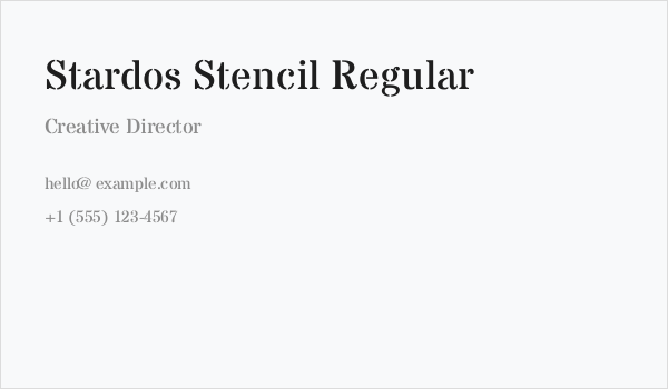 Stardos Stencil Regular Business Card