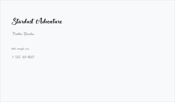 Stardust Adventure Business Card