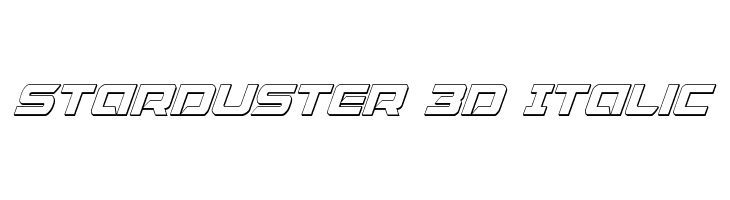 Starduster 3D Italic Font