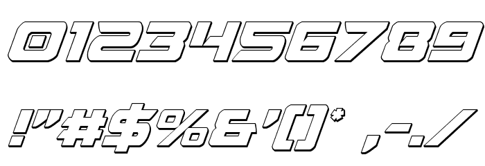 Starduster 3D Italic Font OTHER CHARS