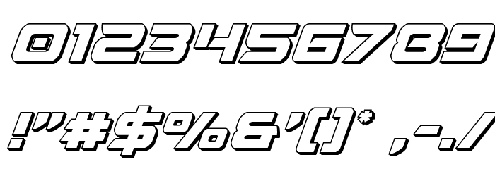 Starduster 3D Italic Font OTHER CHARS