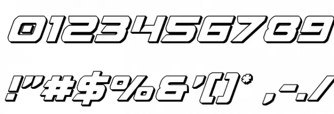 Starduster 3D Italic Font OTHER CHARS