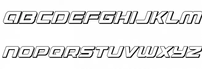 Starduster 3D Italic Caratteri MINUSCOLO
