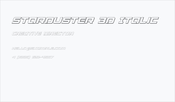 Starduster 3D Italic Business Card