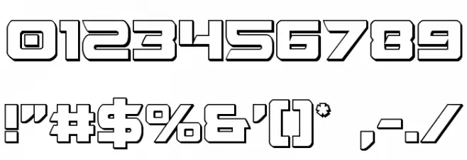 Starduster 3D Regular Font OTHER CHARS