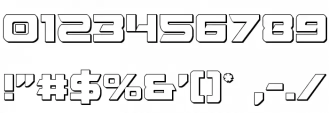 Starduster 3D Font OTHER CHARS