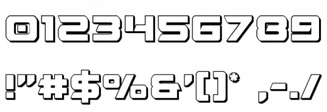 Starduster 3D Font OTHER CHARS