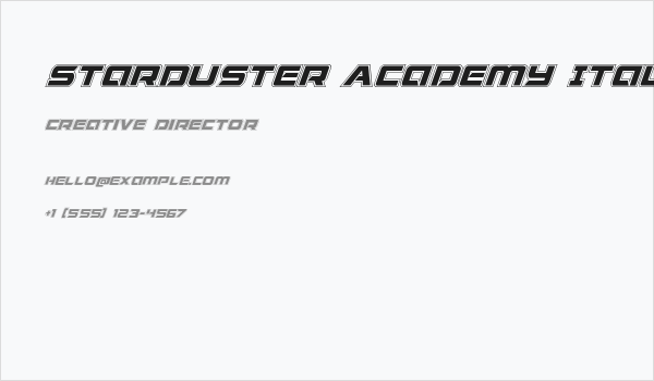Starduster Academy Italic Business Card
