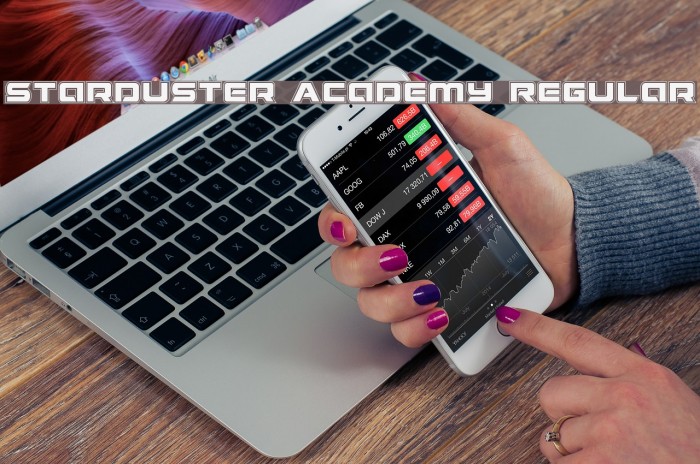 Starduster Academy Regular Font examples