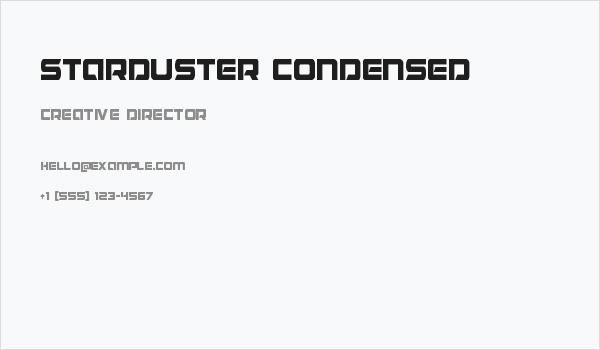 Starduster Condensed Business Card