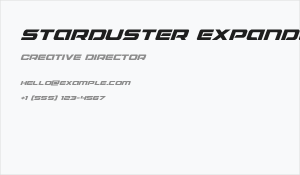 Starduster Expanded Italic Business Card