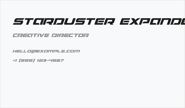 Starduster Expanded Italic Business Card
