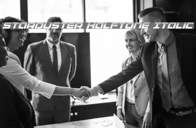 Starduster Halftone Italic Font examples