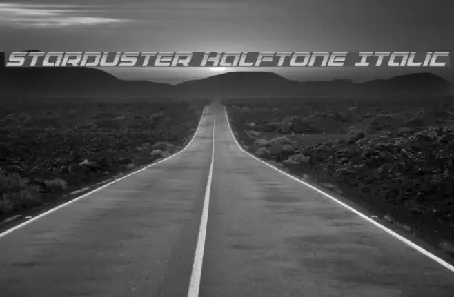 Starduster Halftone Italic Font examples