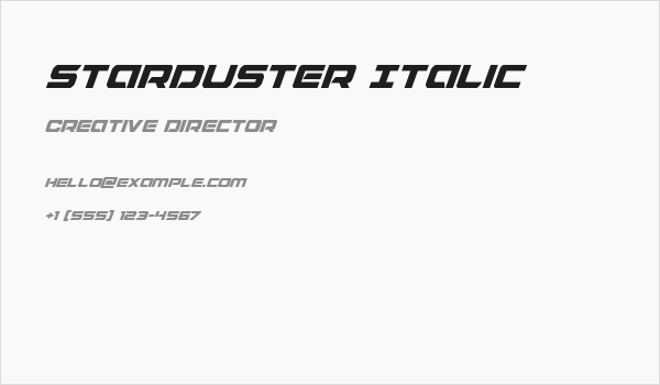 Starduster Italic Business Card