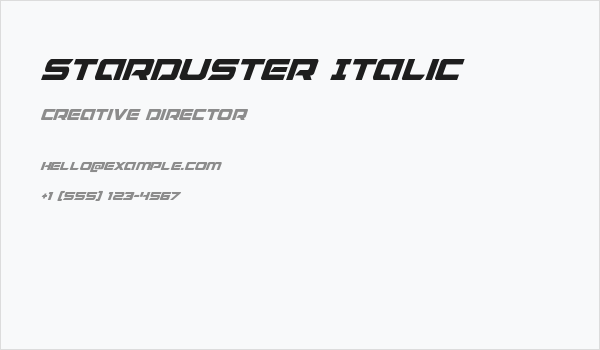 Starduster Italic Business Card