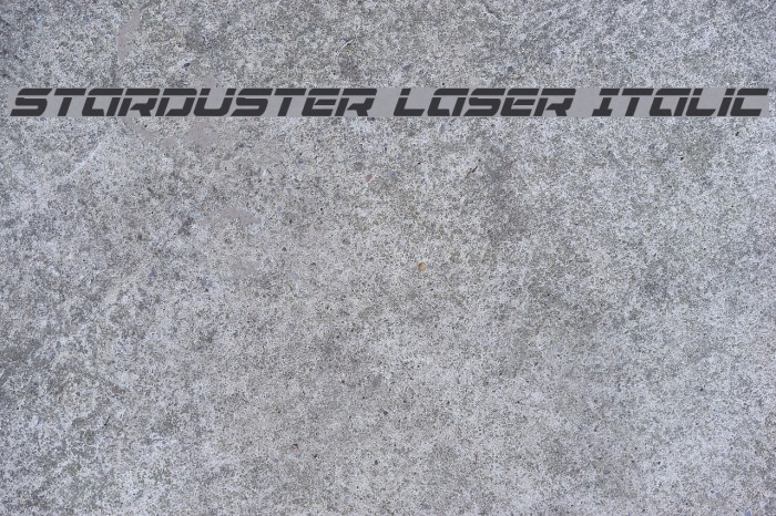 Starduster Laser Italic Font examples