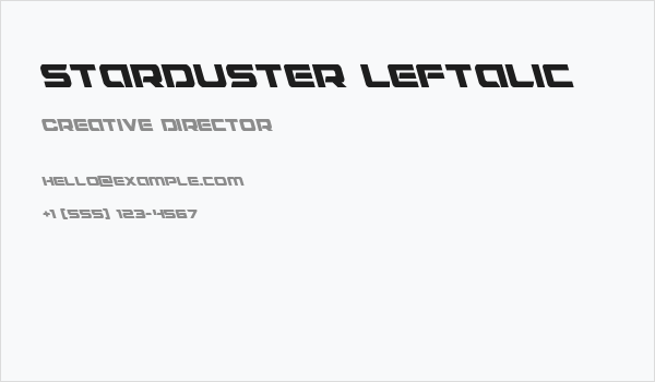 Starduster Leftalic Business Card