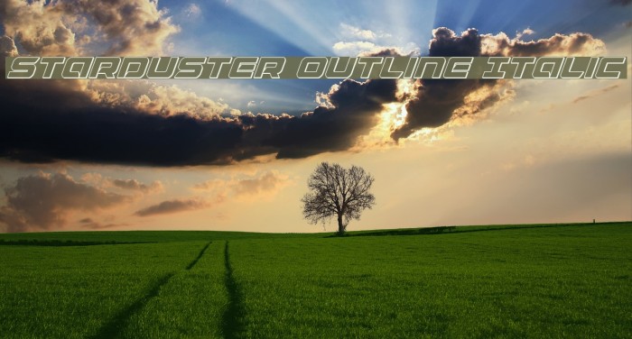 Starduster Outline Italic Font examples
