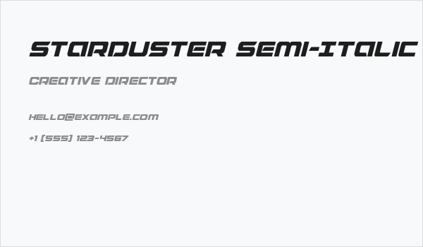 Starduster Semi-Italic Business Card
