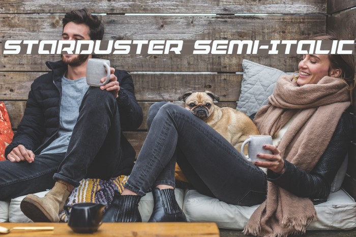 Starduster Semi-Italic Font examples