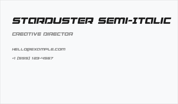 Starduster Semi-Italic Business Card