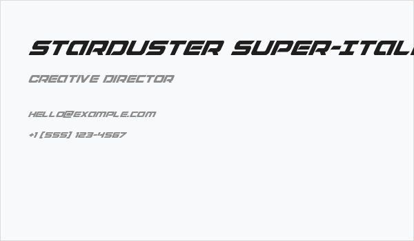 Starduster Super-Italic Business Card
