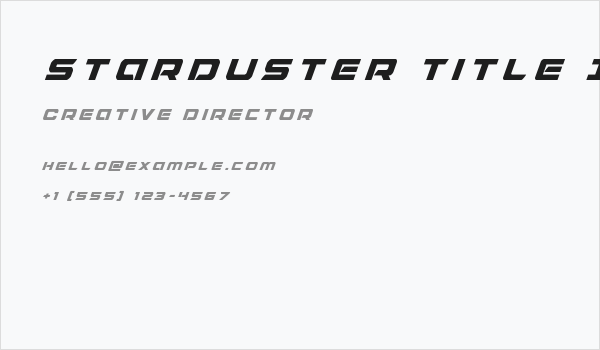 Starduster Title Italic Business Card