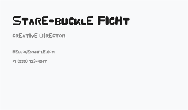 Stare-Buckle Fight Business Card
