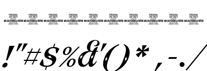 Starella Tattoo Deco PERSONAL Font OTHER CHARS