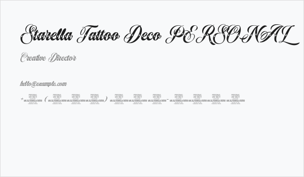 Starella Tattoo Deco PERSONAL Business Card