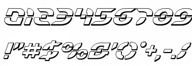 Starfighter 3D Italic Font OTHER CHARS
