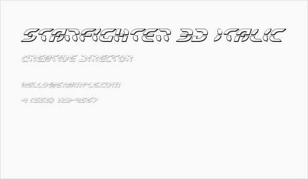 Starfighter 3D Italic Business Card